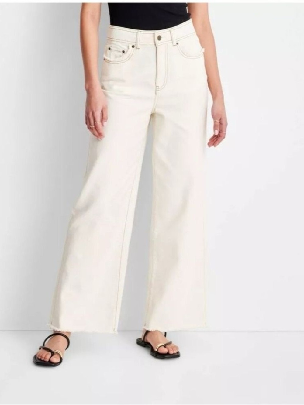 Future Collective x Jenny K Lopez Ecru Cream High Rise Baggy Jeans